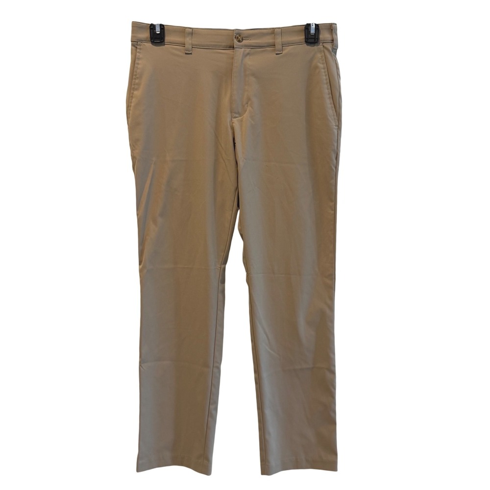 Ben Hogan Mens Performance‎ Golf Pants Khaki Tan 32x29 Slim Straight Stretch